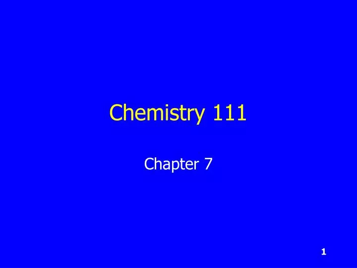 chemistry 111