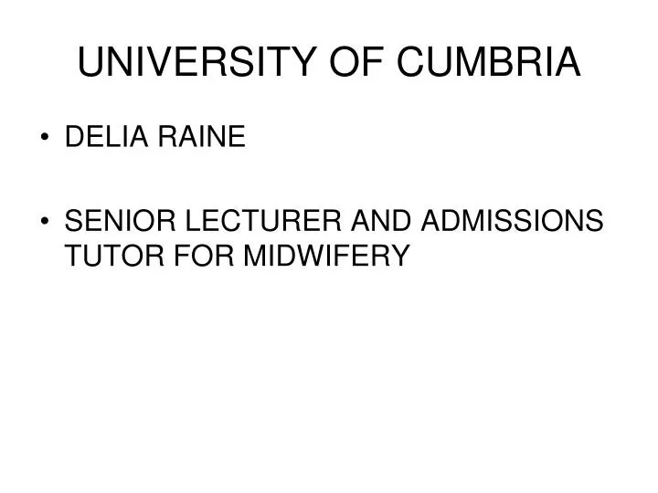 university of cumbria