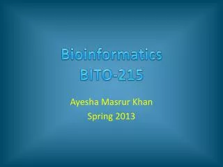 Bioinformatics BITO-215