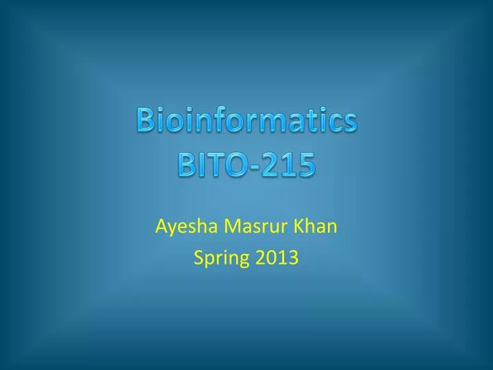 bioinformatics bito 215