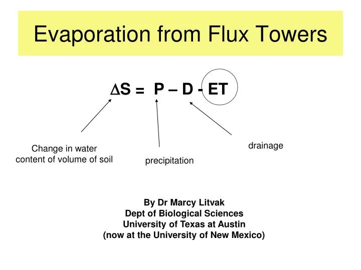 evaporation from flux towers