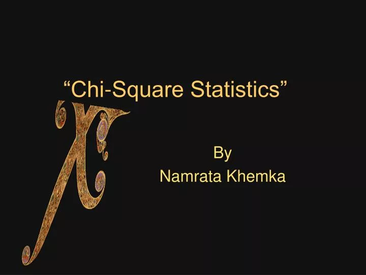 chi square statistics