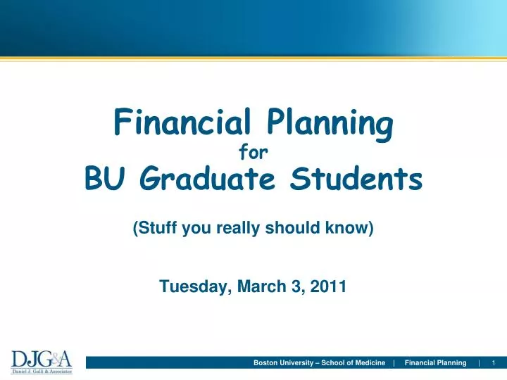 financial planning for bu graduate students