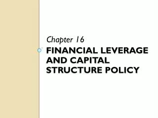 financial leverage and capital structure policy