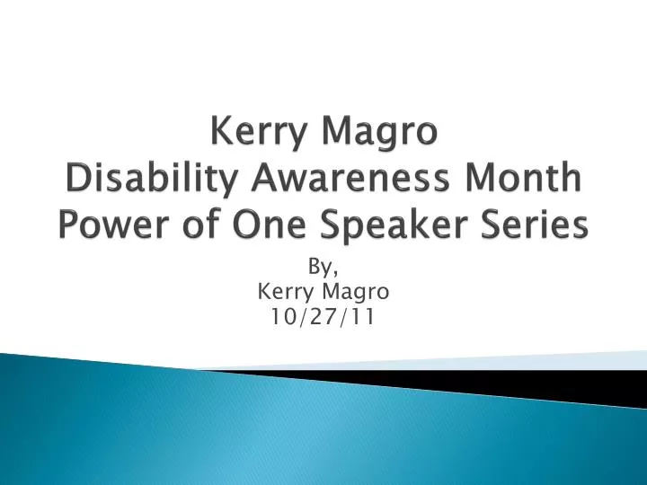 kerry magro disability awareness month power of one speaker series