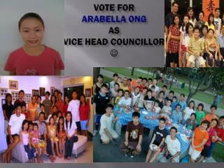 Vote For Arabella Ong as Vice HEAD COUNCILLOR ?