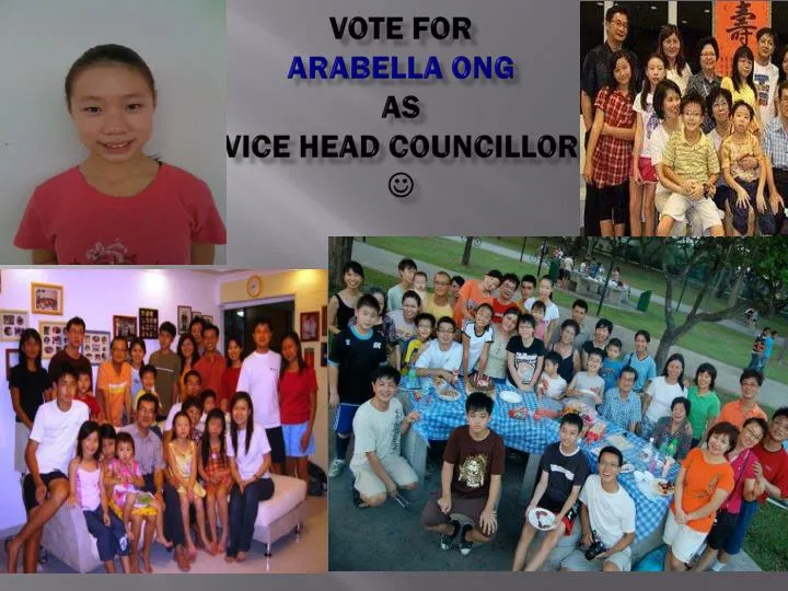 vote for arabella ong as vice head councillor