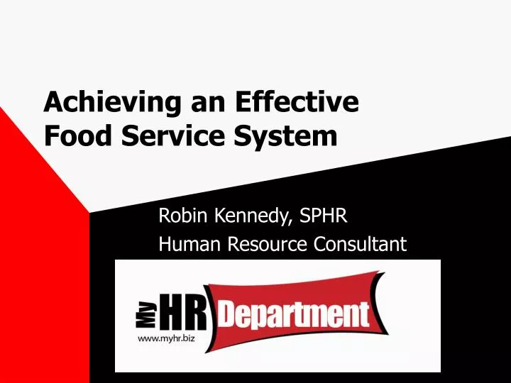 achieving an effective food service system