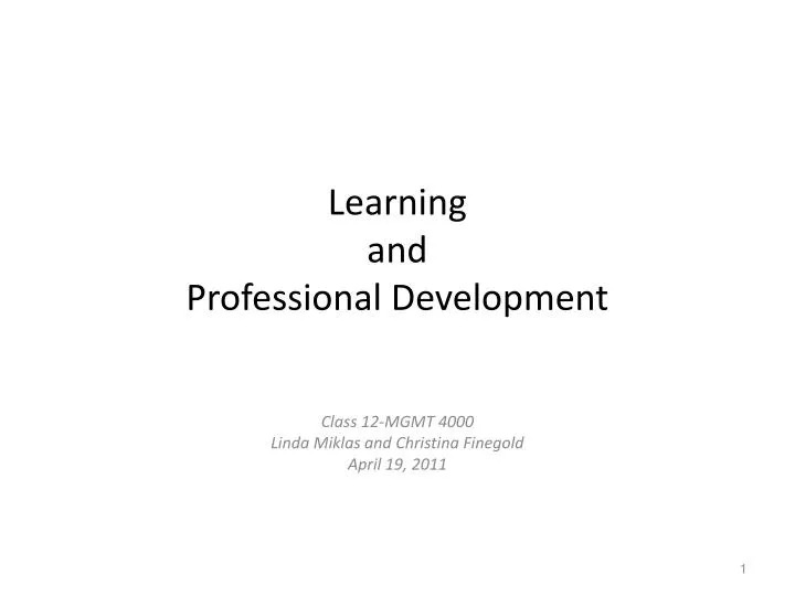 learning and professional development