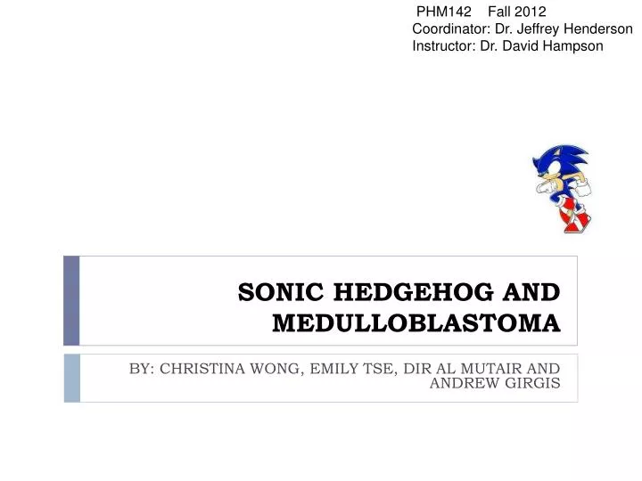 sonic hedgehog and medulloblastoma