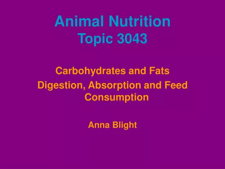 animal nutrition topic 3043