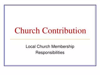 Church Contribution