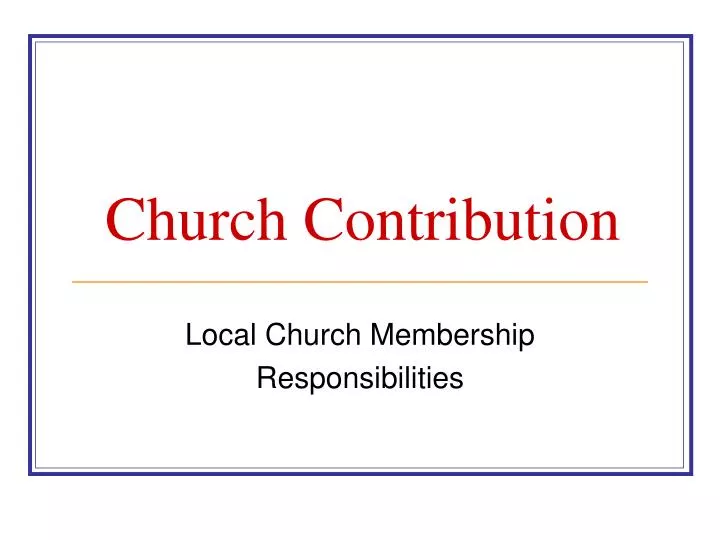 church contribution