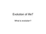 Evolution of life?