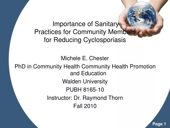 importance of sanitary practices for community members for reducing cyclosporiasis