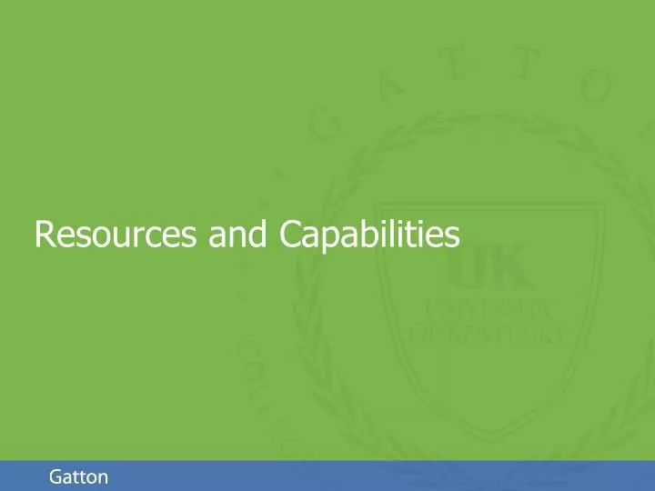 resources and capabilities