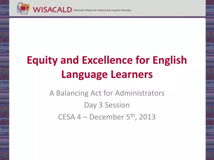 equity and excellence for english language learners