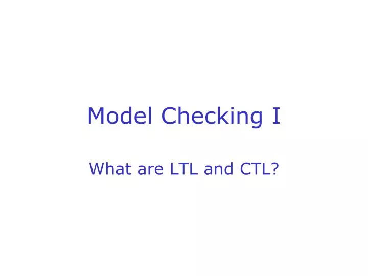 model checking i