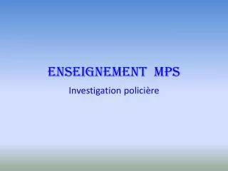 enseignement mps