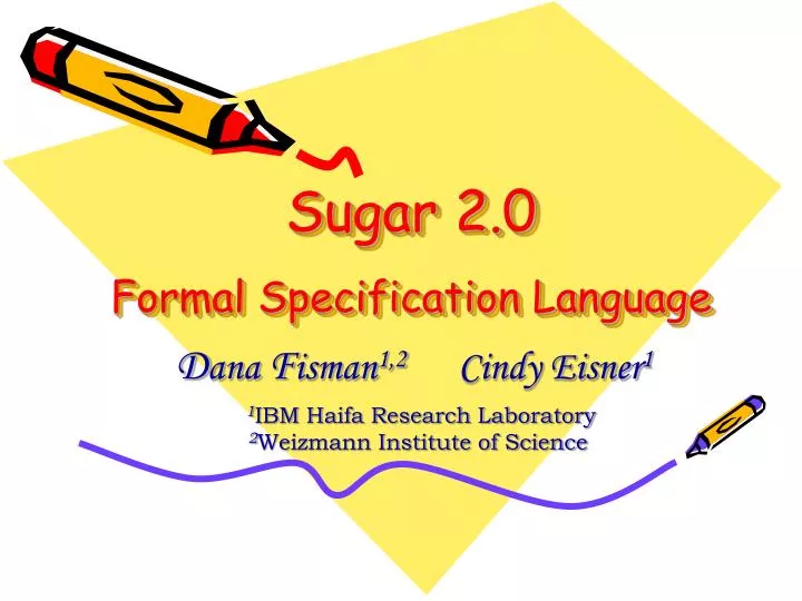 sugar 2 0 formal specification language