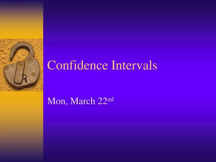 confidence intervals