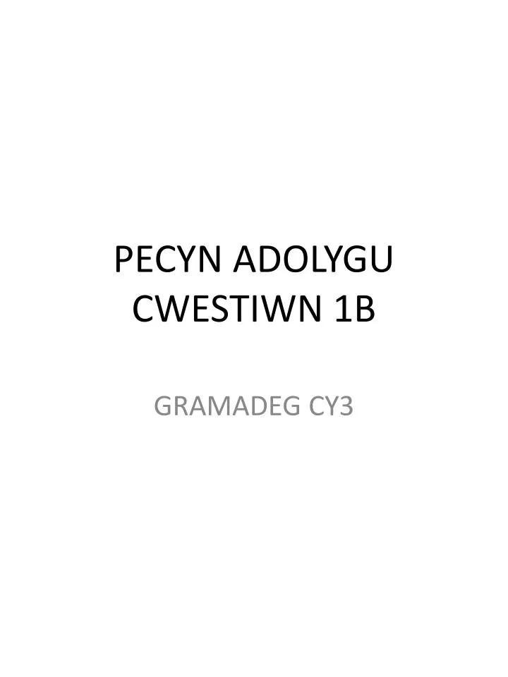 pecyn adolygu cwestiwn 1b