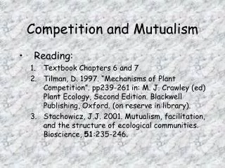 Competition and Mutualism