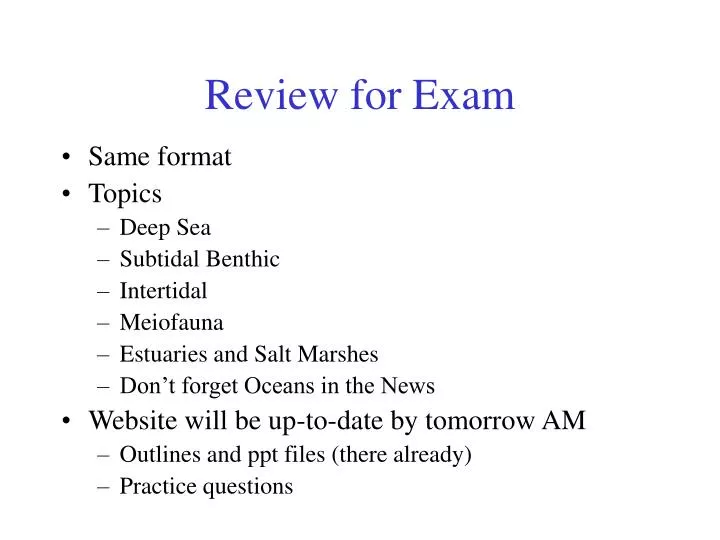 review for exam