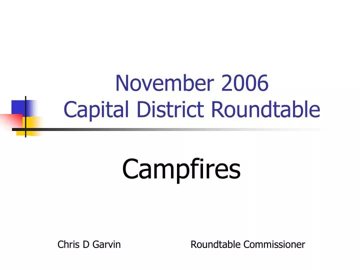 november 2006 capital district roundtable
