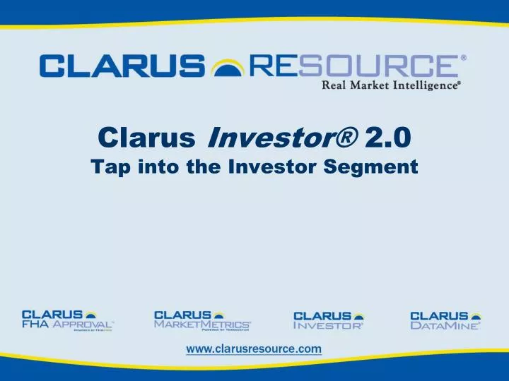 clarus investor 2 0 tap into the investor segment