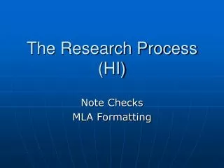 The Research Process (HI)