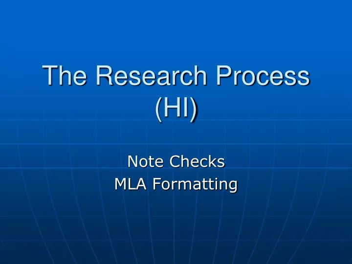 the research process hi