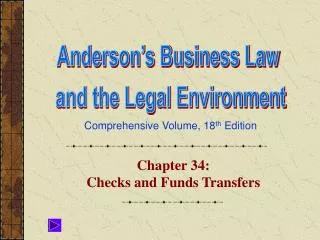 Chapter 34: Checks and Funds Transfers