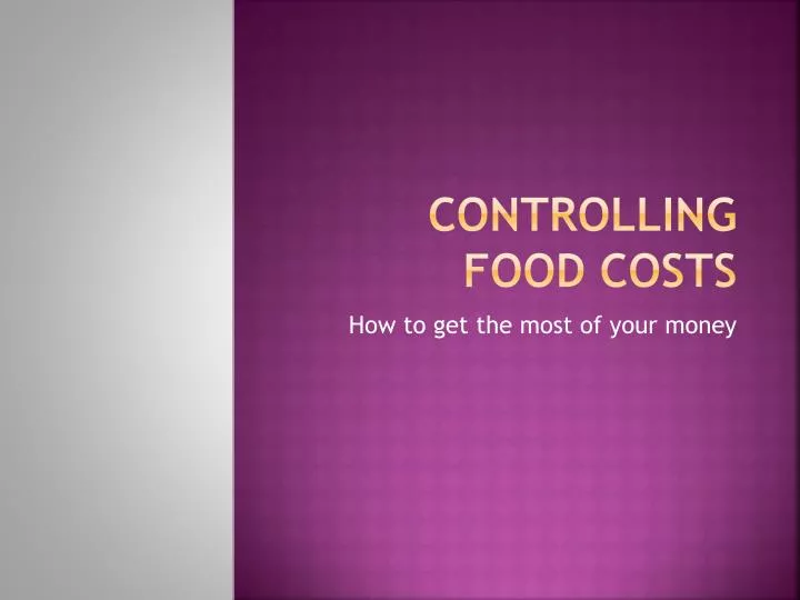 controlling food costs