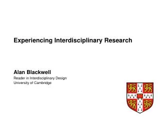 Experiencing Interdisciplinary Research