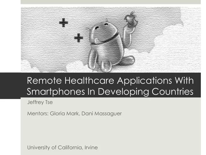 remote healthcare applications with smartphones in developing countries