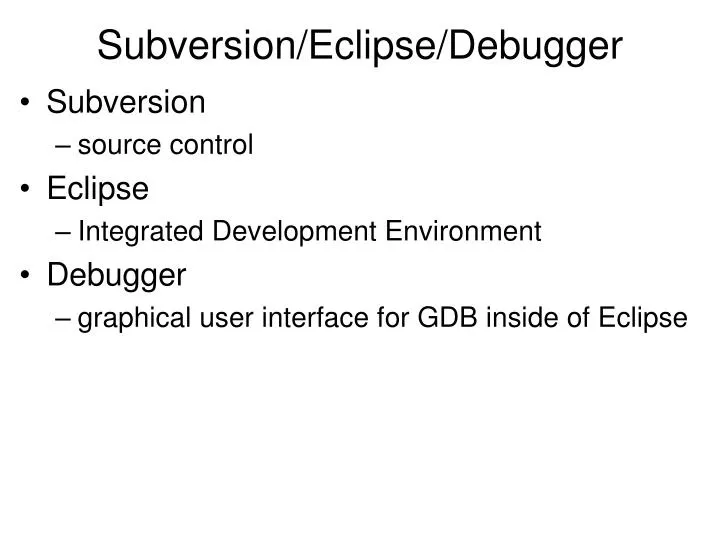 subversion eclipse debugger