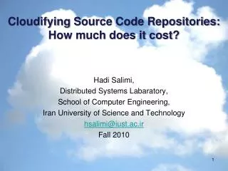 Cloudifying Source Code Repositories: How much does it cost?