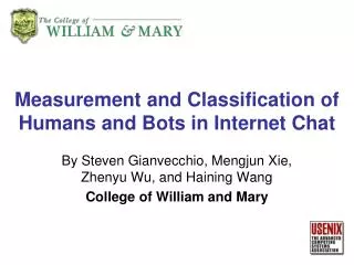 Measurement and Classification of Humans and Bots in Internet Chat