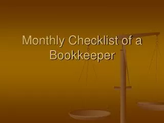 Monthly Checklist of a Bookkeeper