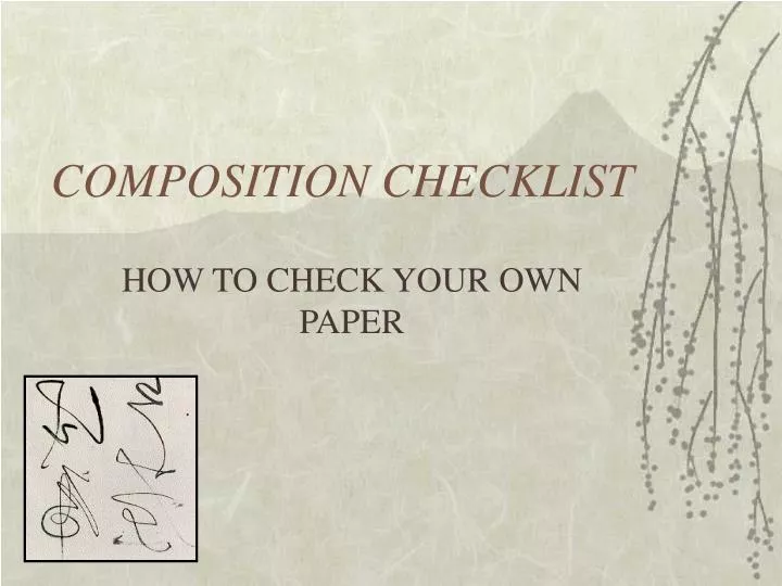 composition checklist