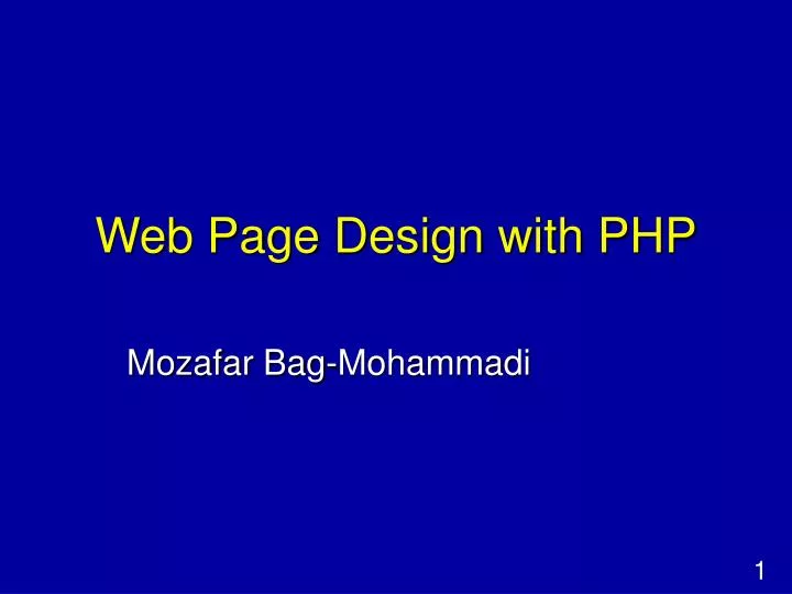 web page design with php