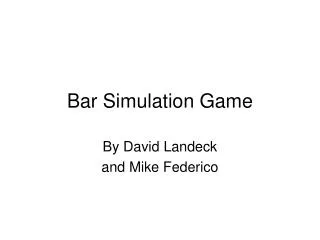 Bar Simulation Game