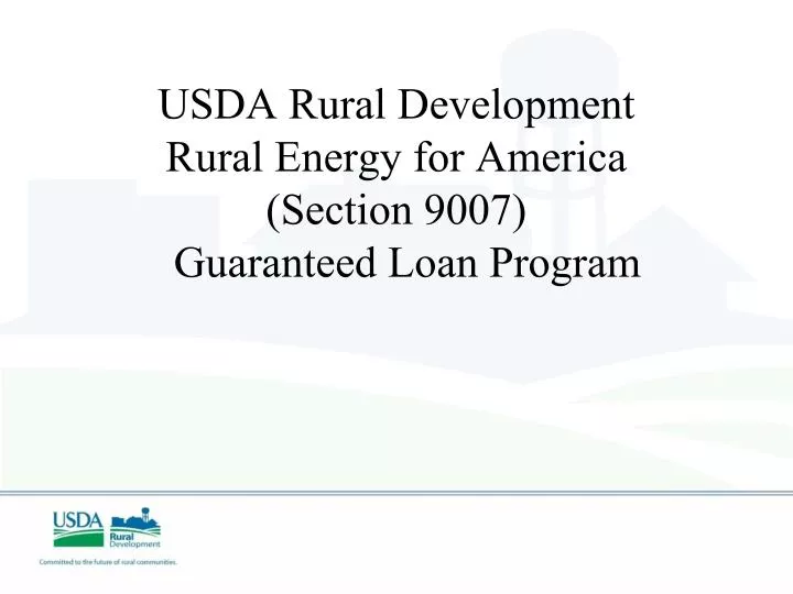 usda rural development rural energy for america section 9007 guaranteed loan program