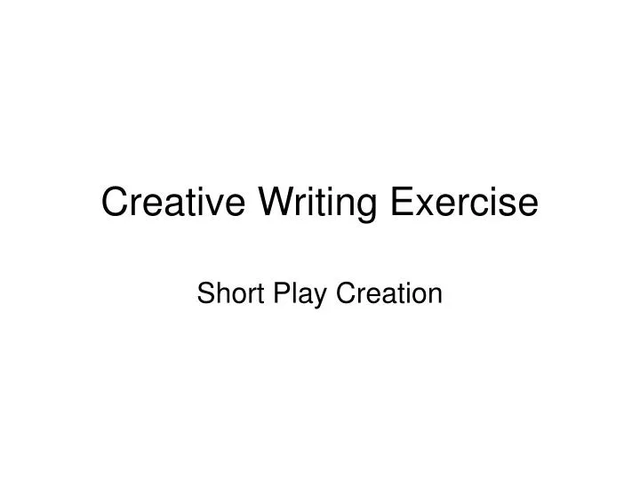 example creative writing exercise