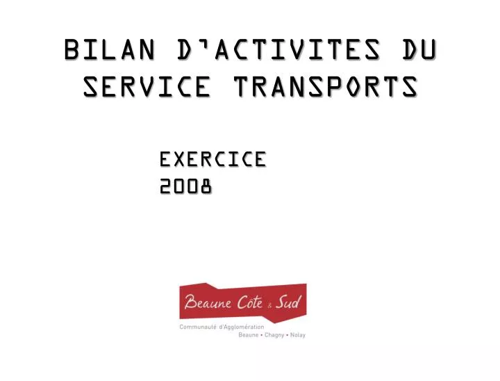 bilan d activites du service transports