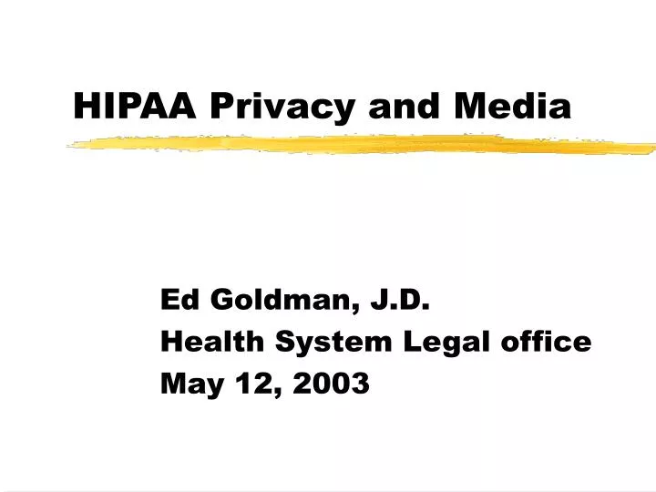 hipaa privacy and media