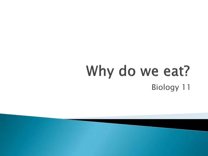 why do we eat