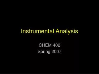 Instrumental Analysis