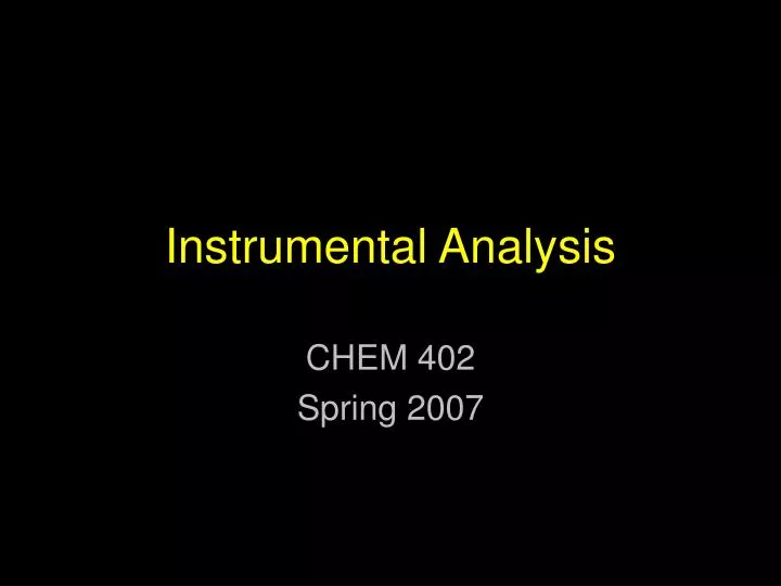 instrumental analysis